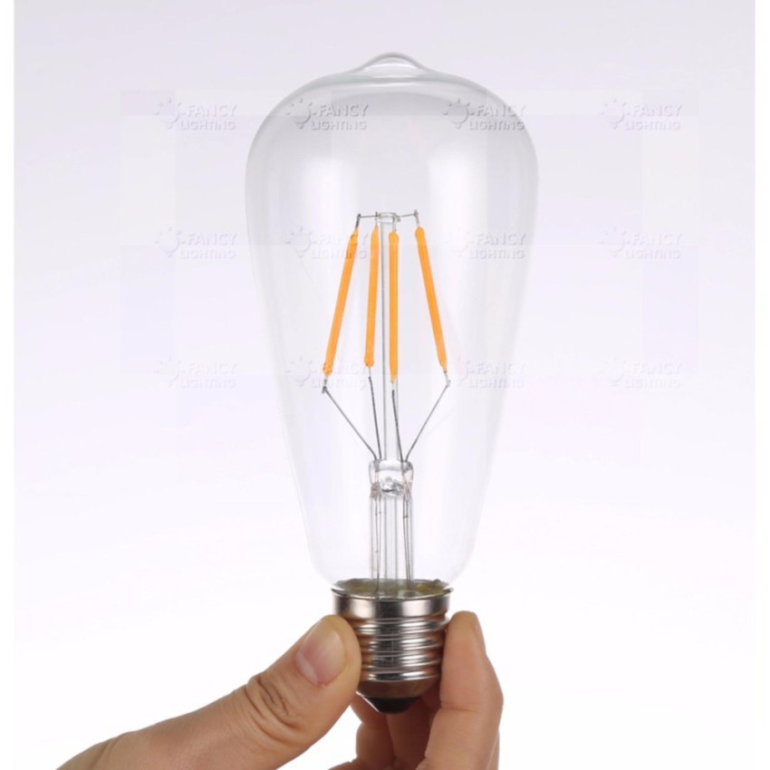 Bóng đèn LED Edison sợi đốt ST64 công suất 4W - Màu Vàng Vintage trang trí nhà - shop - quán ăn