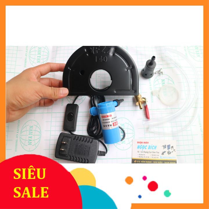 COM BO Máy Bơm Nước Mini 12v Và Tấm Chắn Bảo Vệ Cắt Rãnh Với Van Nước Có Thể Điều Chỉnh Phi 140mm