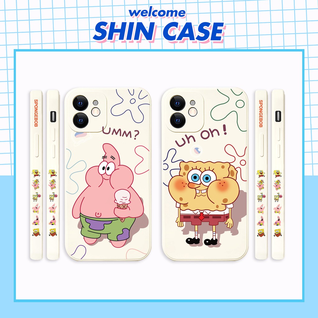 Ốp lưng iphone Spogebob cạnh vuông in hình viền 6/6plus/6s/6splus/7/7plus/8/8plus/x/xr/xs/11/12/13/pro/max/plus/promax