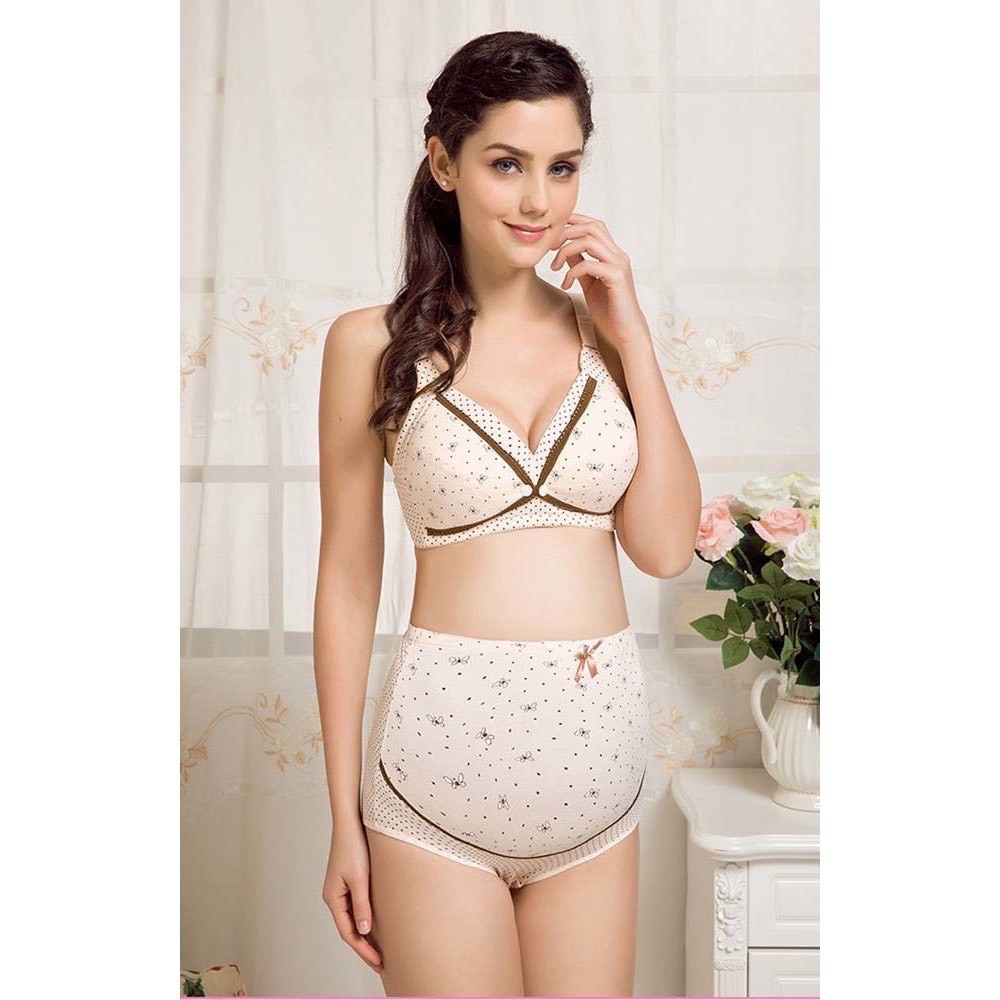 SET ĐỒ LÓT BẦU họa tiết hoa nhí cotton thấm hút mồ hôi hàng mới về