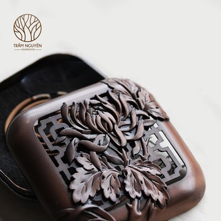 Lư xông trầm hương bằng đồng - Dụng cụ đốt trầm - mã TC089 - Tặng kèm 3 nụ trầm hương thiên nhiên cao cấp Trầm Nguyên