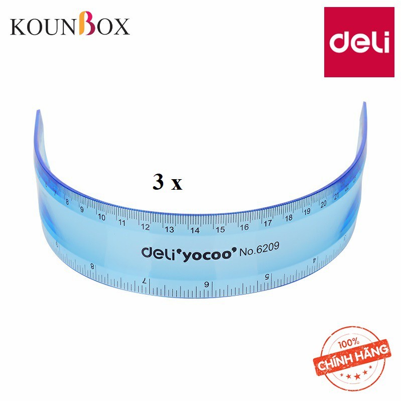 Bộ 24 Thước kẻ nhựa dẻo Ecopvc Flexible Ruler Deli 20cm 6208 – 30 cm 6209