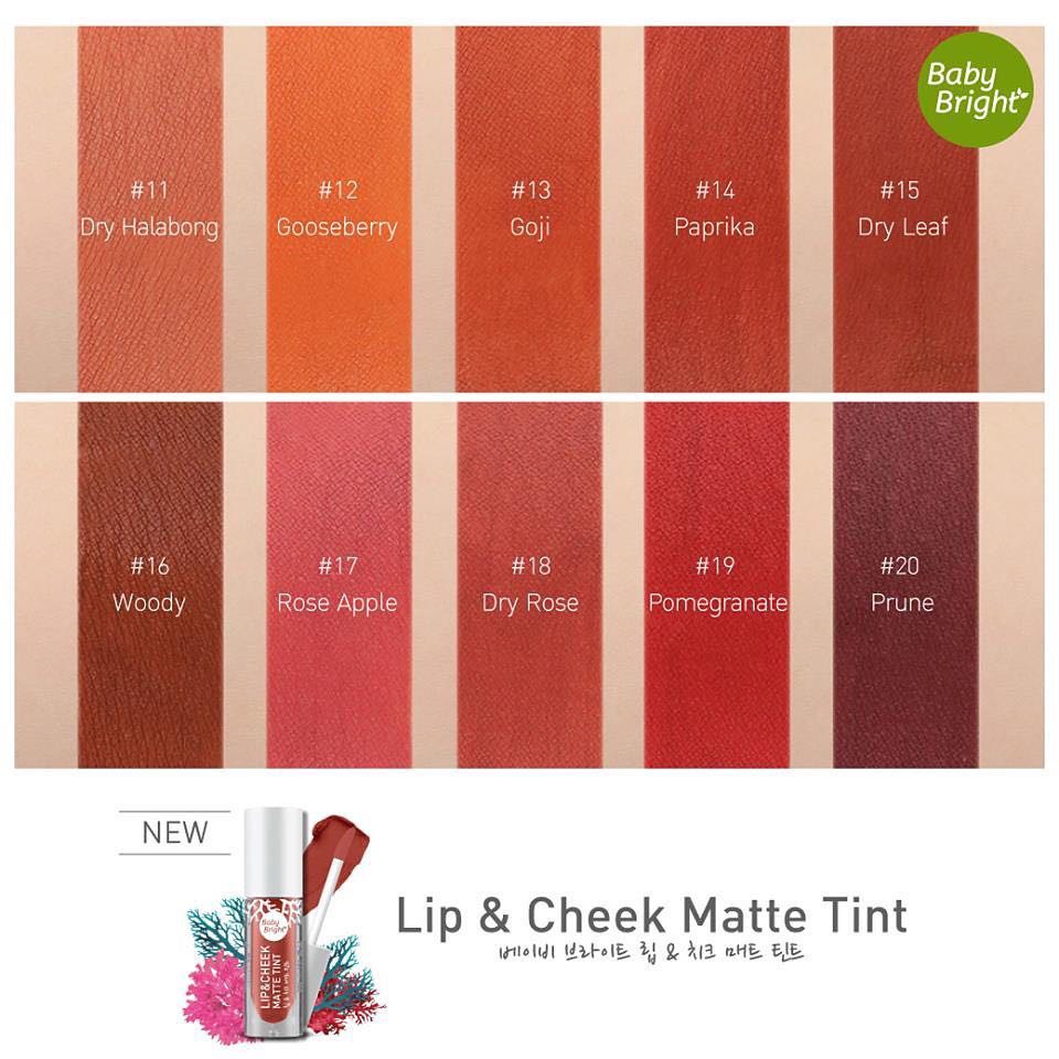 Son kem và má hồng Baby Bright Lip & Cheek Matte Tint 2.4g