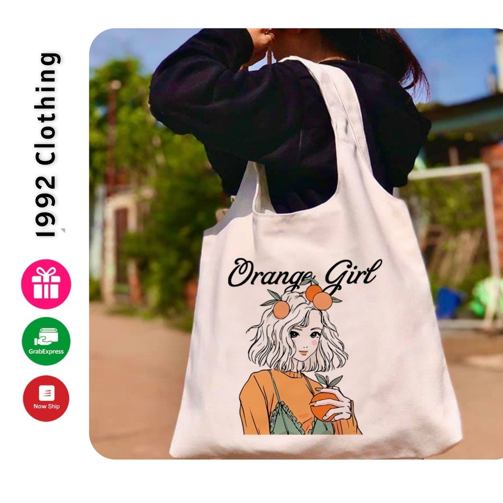 Túi tote vải Canvas đeo vai phong cách Ulzzang, vải bố form Unisex Vintage - TT06