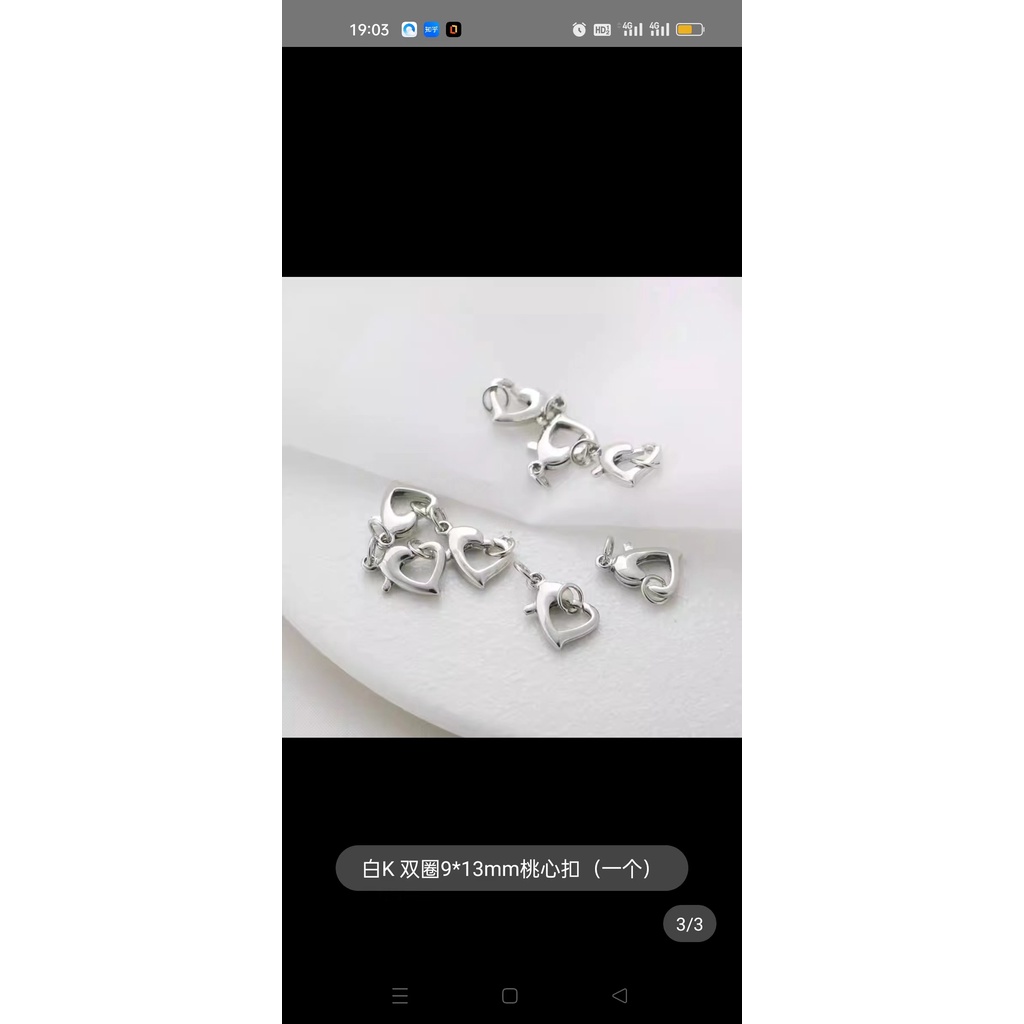 Khóa Mạ Vàng/Bạc 14K 18k Hình Trái Tim Nhiều Màu Sắc
