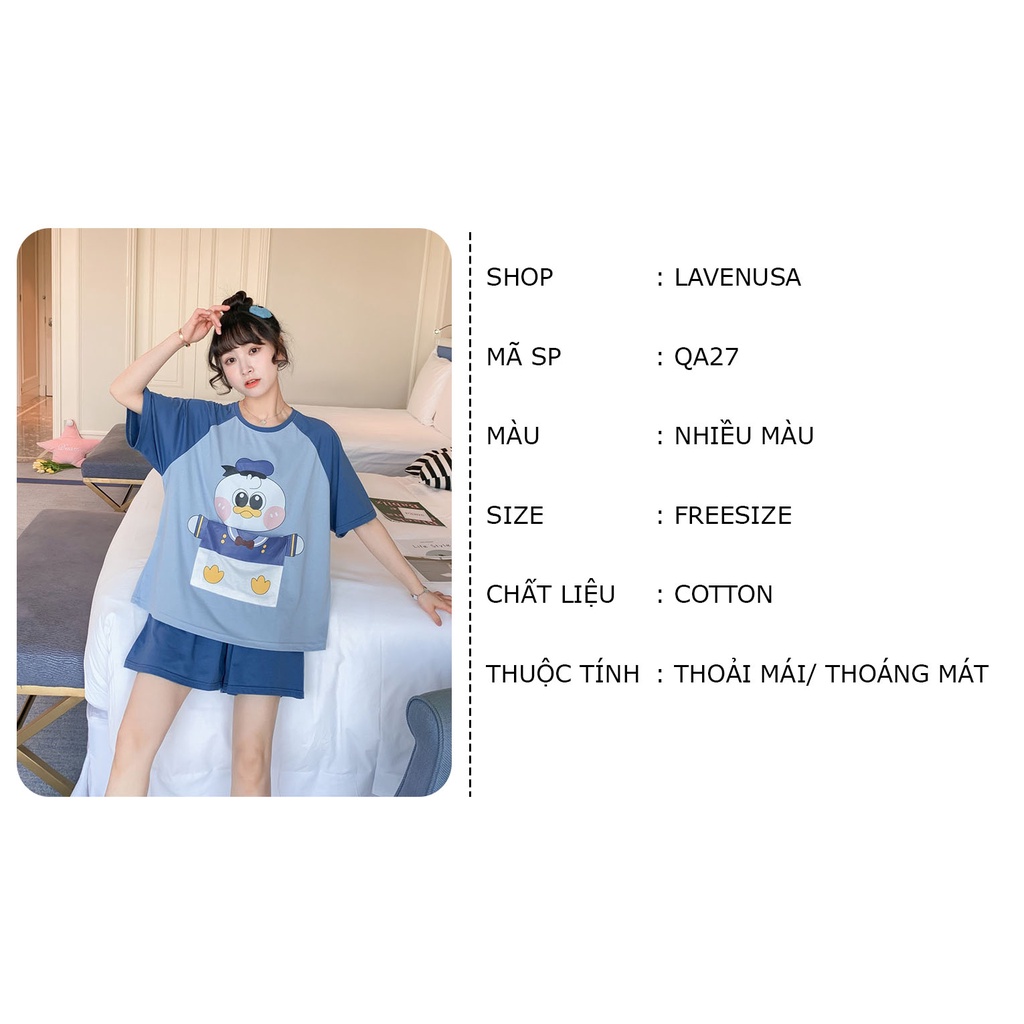 Bộ mặc nhà nữ cotton mùa hè freesize nhiều hình dễ thương LAVENUSA QA27