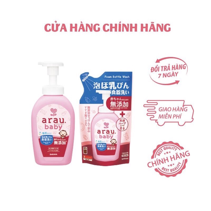 [CHÍNH HÃNG] Nước rửa bình thảo mộc cho bé Arau