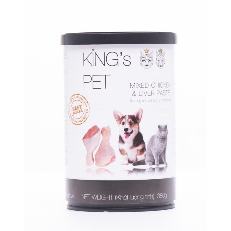 [DATE MỚI] Pate tươi King’s Pet cho chó mèo lon 380g