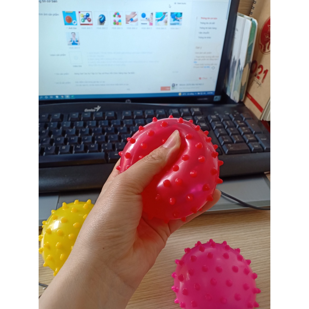 Bóng Gai Cao Su Tập Cơ Tay và Phục Hồi Chức Năng Sau Tai Biến. Banh cao su bóp tập tay [Hibaby Plus]