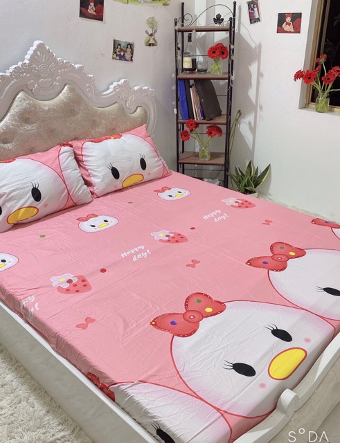 sét ga gối đũi 3 món - drap và vỏ gối cotton đũi các mẫu hình cho bé ( sét lẻ )