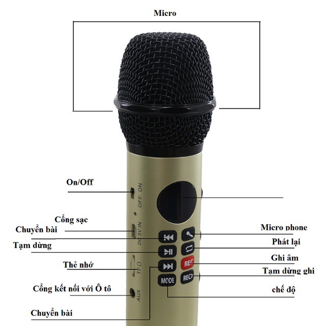 Mic hát bluetooth L598 chính hãng chuẩn loại 1 {Bán Phá Giá}