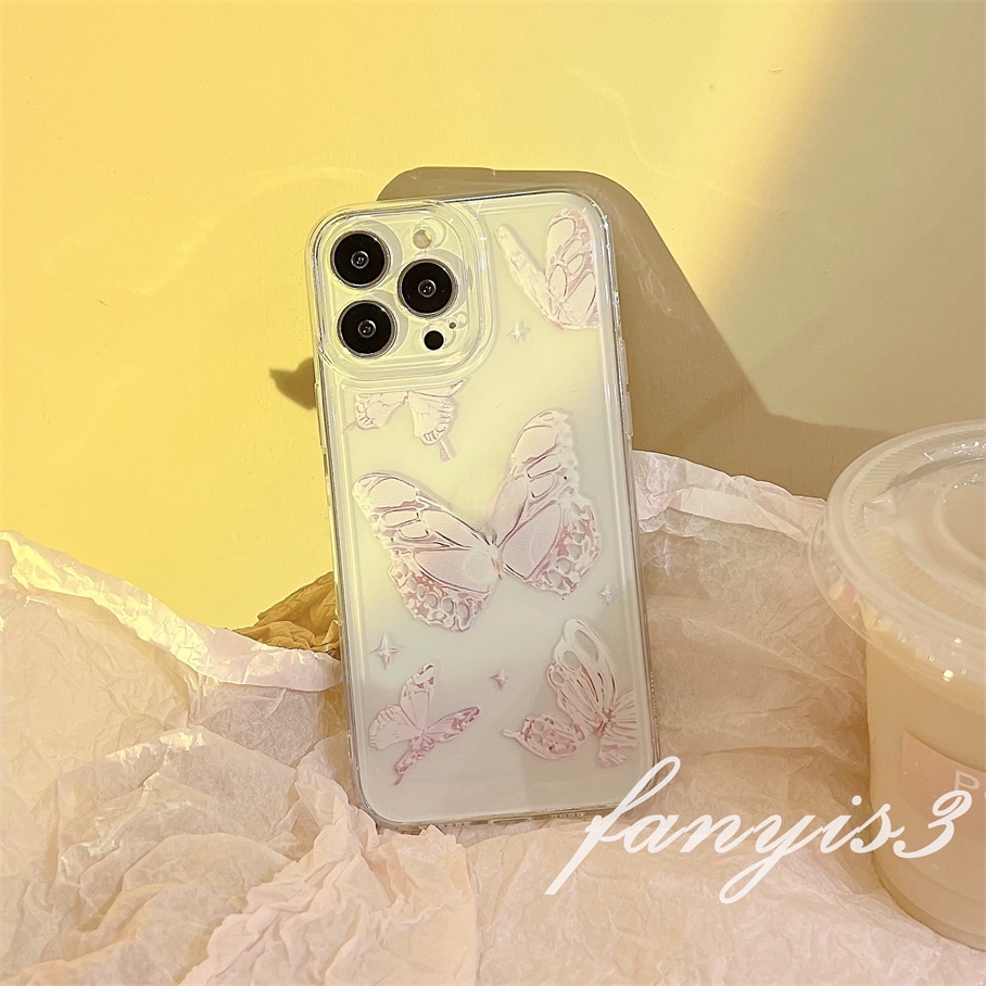 Ốp Điện Thoại TPU Mềm Trong Suốt Họa Tiết Bướm Cho iPhone 14 13 12 11 Pro Max XS Max XR X XS 8 7 6s 6 Plus SE 2020