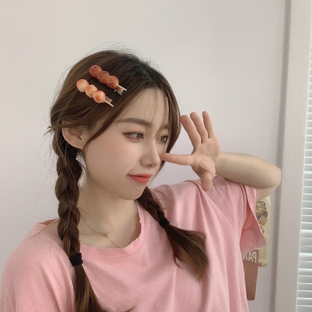 Kẹp tóc Hàn Quốc họa tiết xiên que nướng cực HOT cho nữ