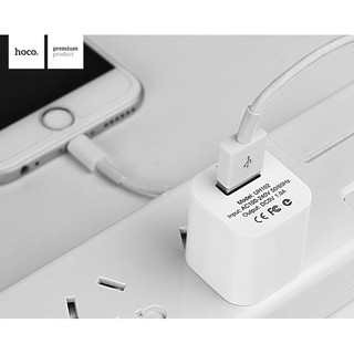 Combo Củ sạc HOCO UH102 Cao Cấp + Cáp Sạc Hoco X1 Lightning/Micro- Dùng Cho Iphone/Ipad/Samsung/Xiaomi/Oppo- Dài 1M