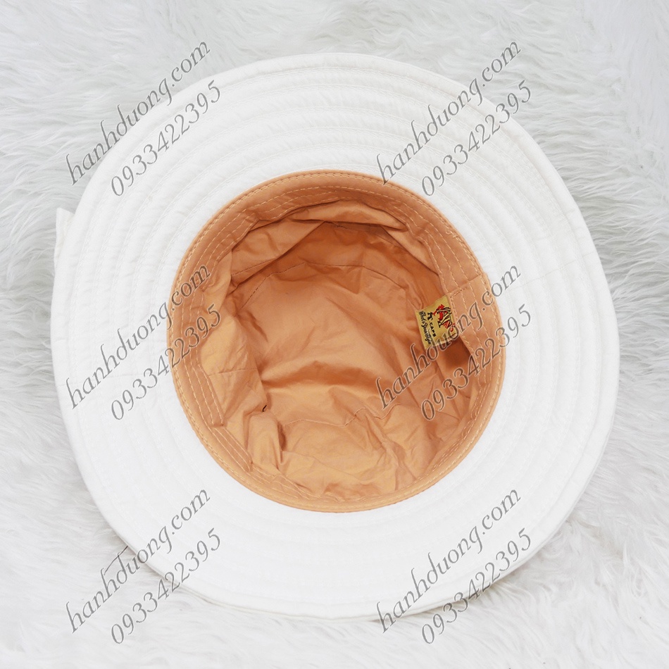Mũ bo vành rộng 7cm nón tai bèo vành rộng gắn hoa và lá, vải cotton cao cấp của AT phù hợp cho nữ