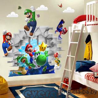 hღ✯3d COOL Super Mario Bros. decal dán tường khổng lồ có thể tháo rời
