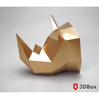 Đầu tê giác trang trí treo tường – Mô hình giấy trang trí 3D