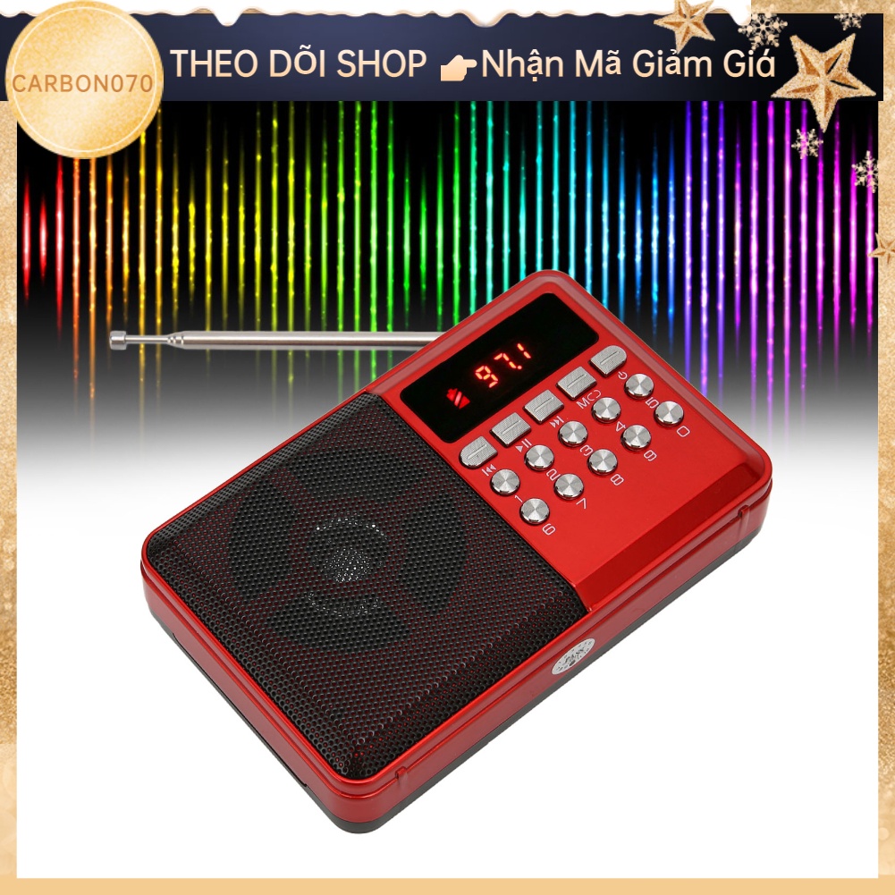 Máy nghe ĐÀI RADIO AM FM NGHE NHẠC hỗ trợ khe cắm thẻ nhớ Nhỏ Gọn Có Ăng Ten nghe to và rõ dành cho người già