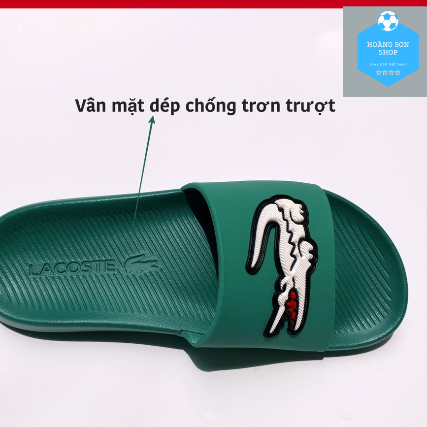 Dép nam Lacoste CMA 1191, Dép lê nam form thể thao kết hợp vật liệu cao su ma sát cao, chống thấm nước tốt.