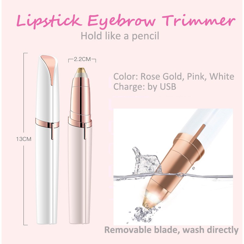 [Hàng mới về] Máy tỉa sửa chữa lông mày hoạt động điện không gây đau mini sạc USB tiện lợi
