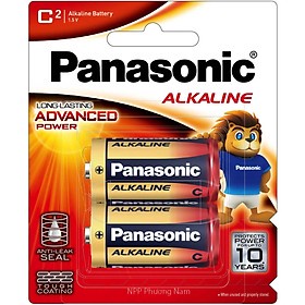 Pin trung Panasonic alkaline LR14 vỉ 2 viên xuất xứ Nhật Bản - Dung lượng cao