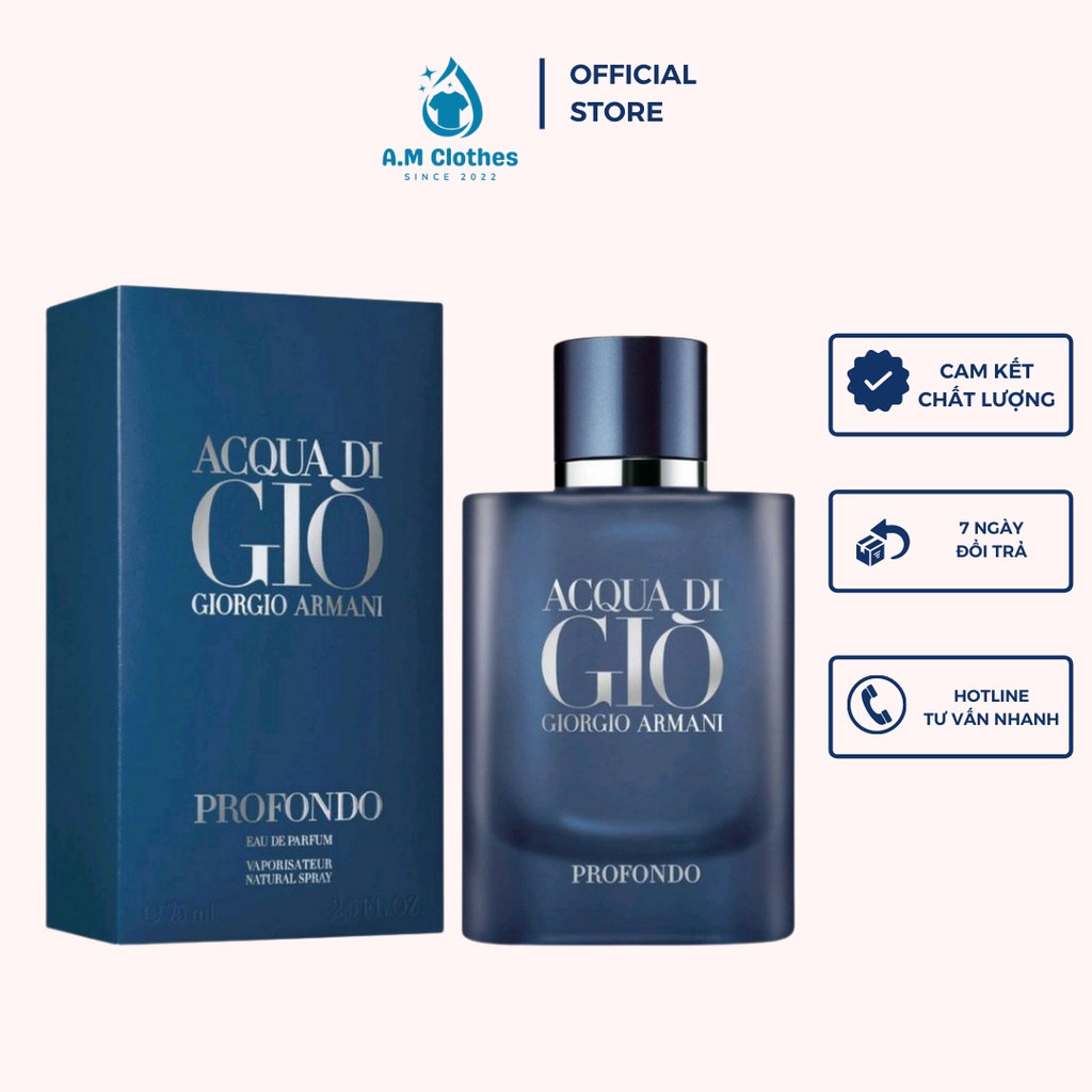 Nước hoa nam dầu thơm nam tính Acqua Di Giò Xanh Profumo 100ml lưu hương lâu mạnh mẽ cuốn hút - Shin Shop