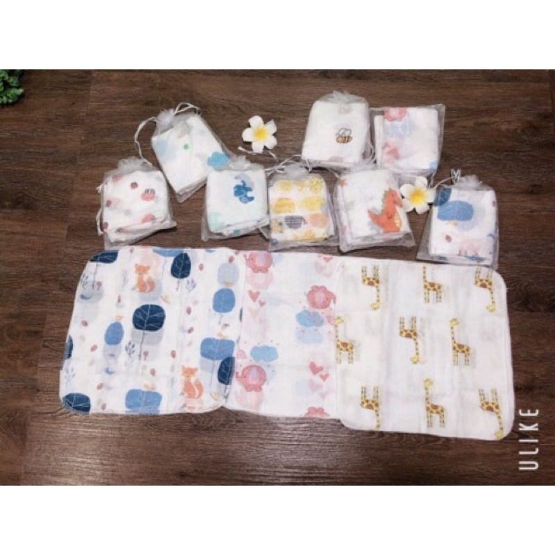 10 Chiếc Khăn Sữa Aden Sợi Tre Túi Lưới / Nhiều Mẫu
