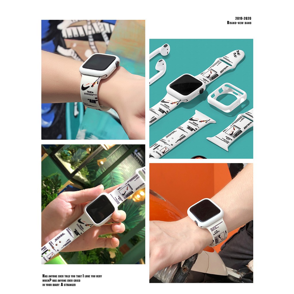 Dây Đồng Hồ Silicone apple watch strap 40mm 44mm 38mm 42mm Mềm Cho iwatch 6 se 5 4 3 2 1 T500 / U78 Plus / T600S / W26 / W46 / Ft50 / F10 / Watch 6