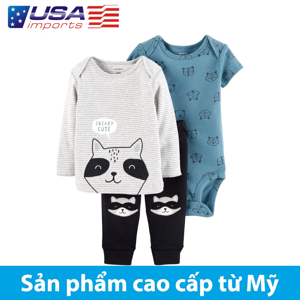 Set 3 món áo kèm quần Car-tờ Auth Từ Mỹ (126H762)