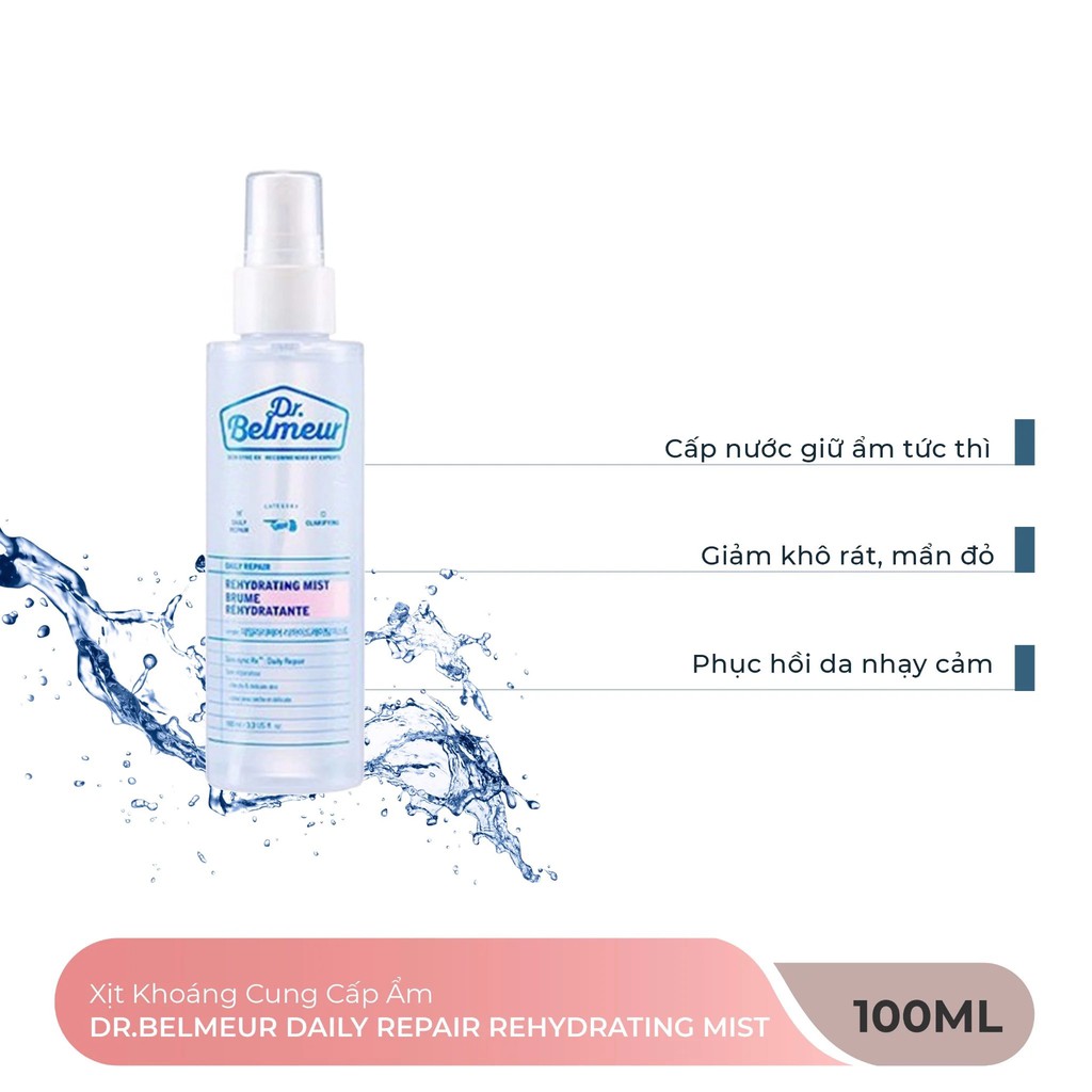 Xịt Khoáng Phục Hồi Da Nhạy Cảm The Face Shop Dr. Belmeur Daily Repair Rehydrating Mist 100ml