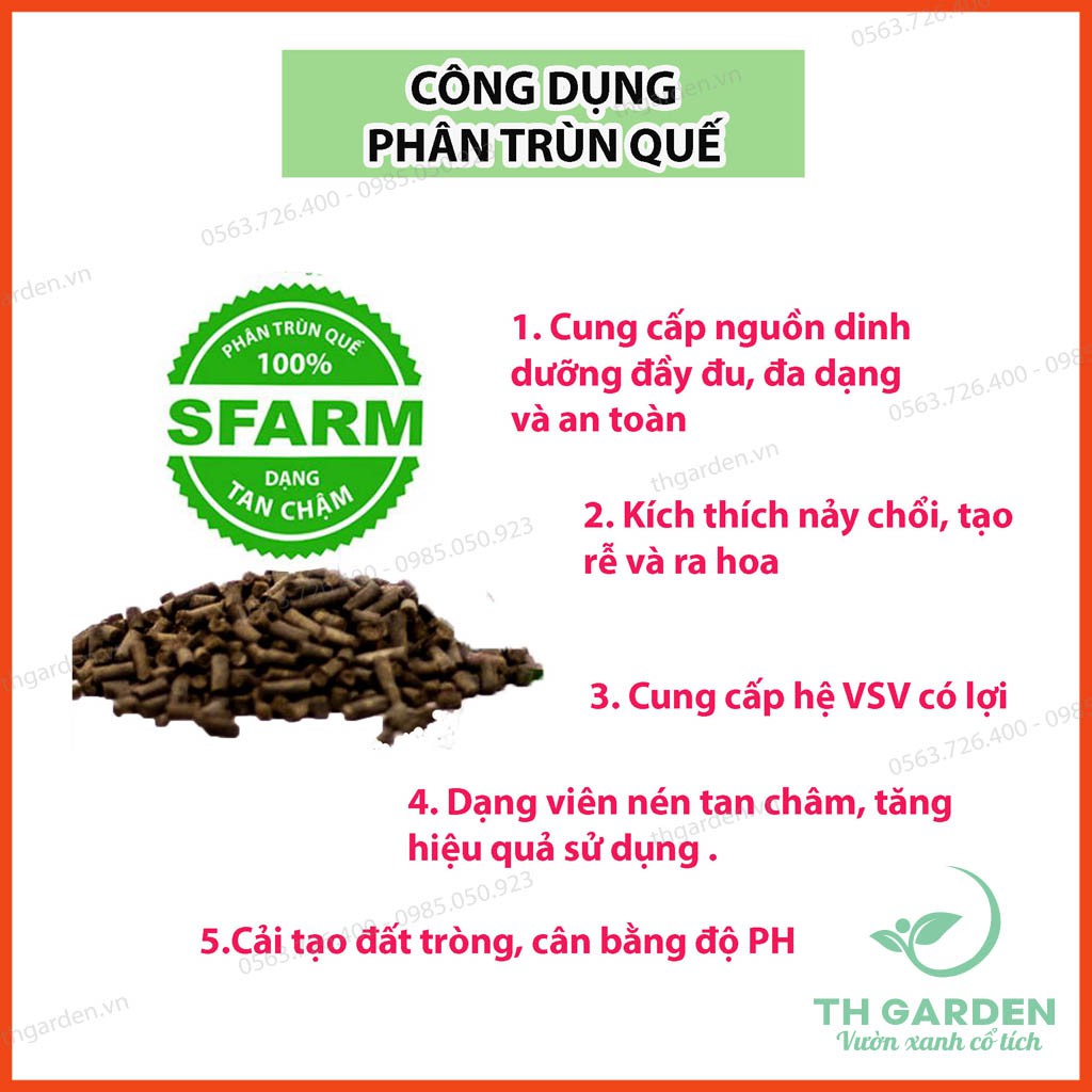 Phân Trùn Quế Viên Nén Sfarm - Phân trùn quế bón lan, hoa, cây cảnh, bonsai nguyên chất 100%, đã qua giảm ẩm, ray mịn và