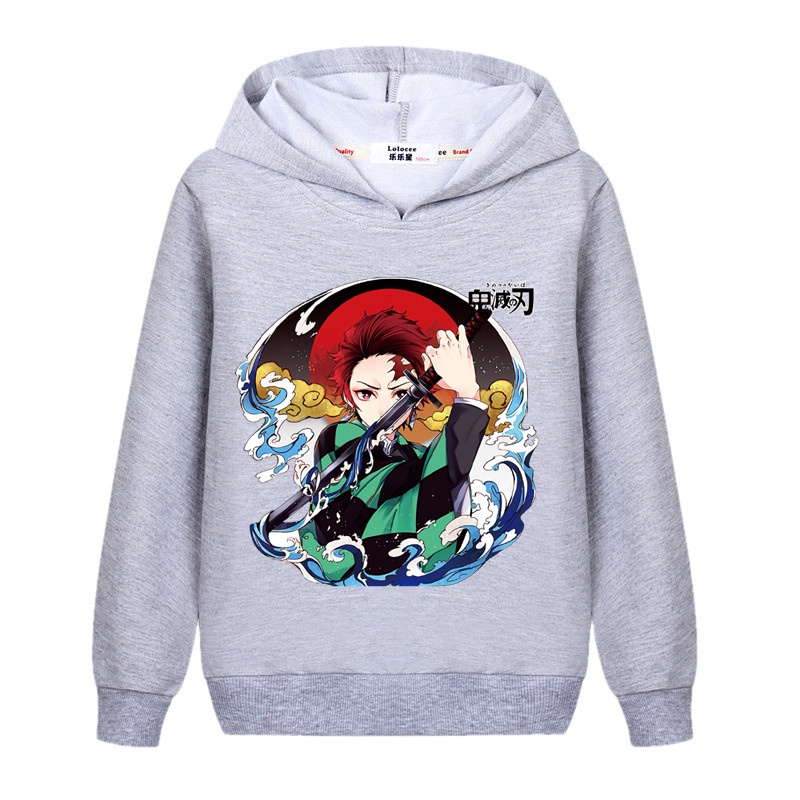 Áo Khoác Hoodie Mùa Đông In Họa Tiết Anime Demon Slayer Dành Cho Trẻ Em