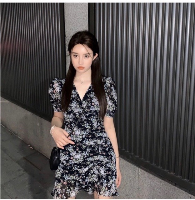 Đầm Váy voan hoa vạt chéo rút dây, style ulzzang Hàn Quốc 🌻 Panny Boutique 🌻