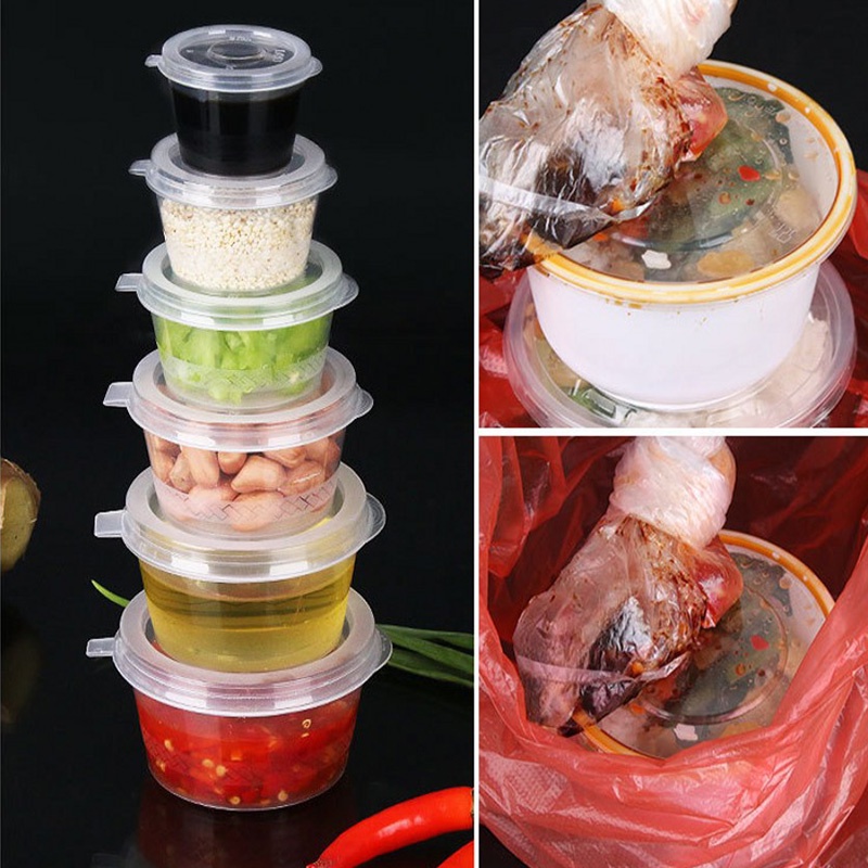 Set 10 Hộp Nhựa Trong Suốt Đựng Nước Sốt Dùng Một Lần Chống Rò Rỉ