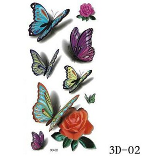 Xăm dán 3D hình những con bướm xinh xắn
