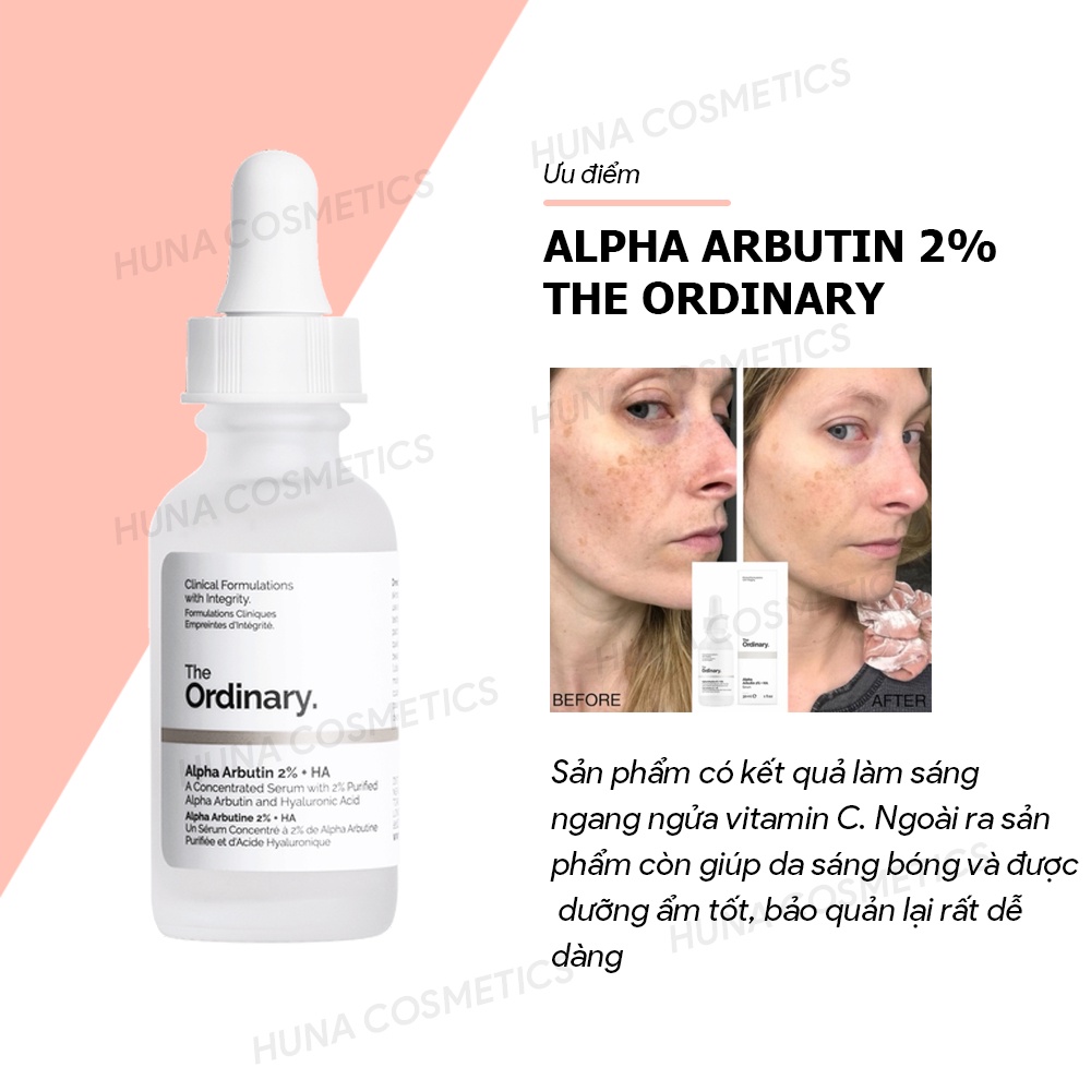 [AUTH] TINH CHẤT SÁNG DA THE ORDINARY ALPHA ARBUTIN 2% + HA ( 30ML )