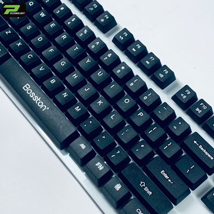 Bộ Bàn Phím Gaming Có Dây Kèm Chuột Máy Tính Bosston Có LED 7 Màu Ấn Tượng | BigBuy360 - bigbuy360.vn