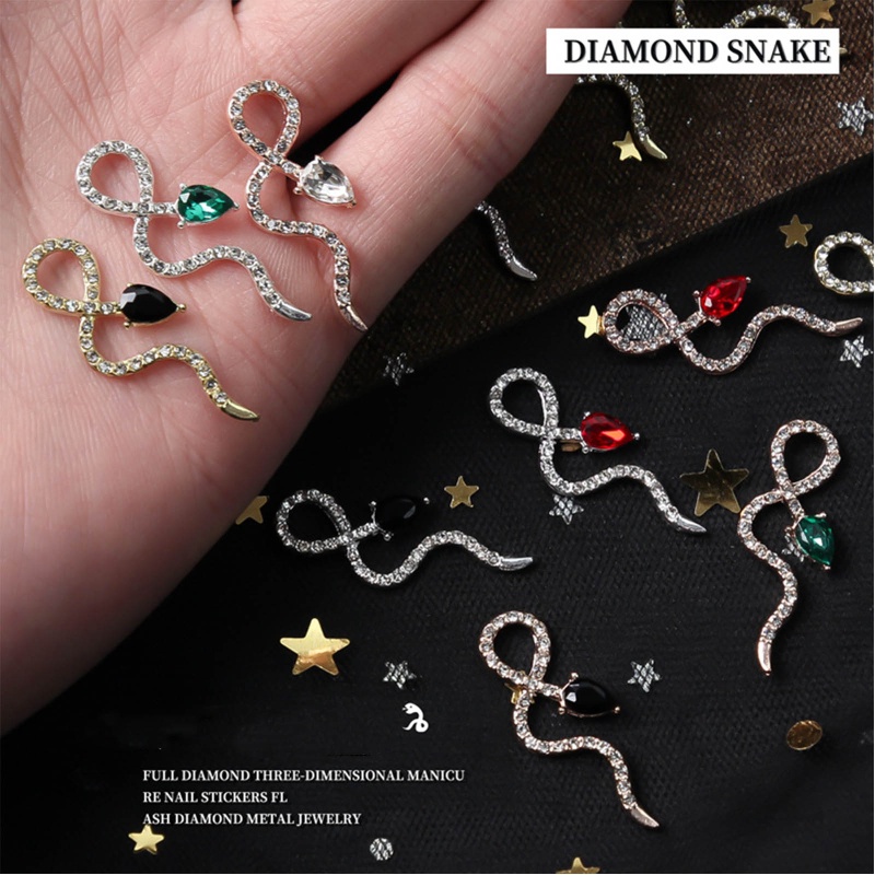 Phụ Kiện Đá Trang Trí Móng Tay Hình Rắn Lấp Lánh Đẹp Mắt