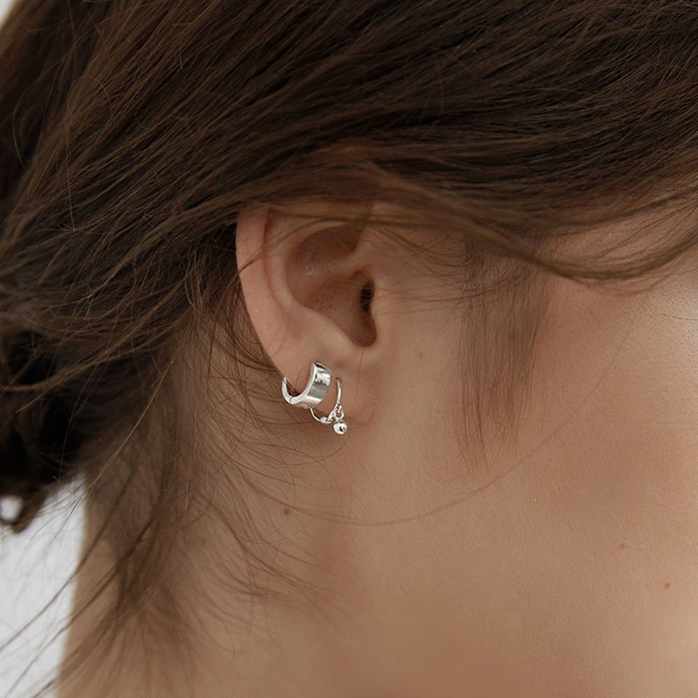 Khuyên tai dạng vòng hình học phong cách Hàn Quốc thanh lịch cho nữ