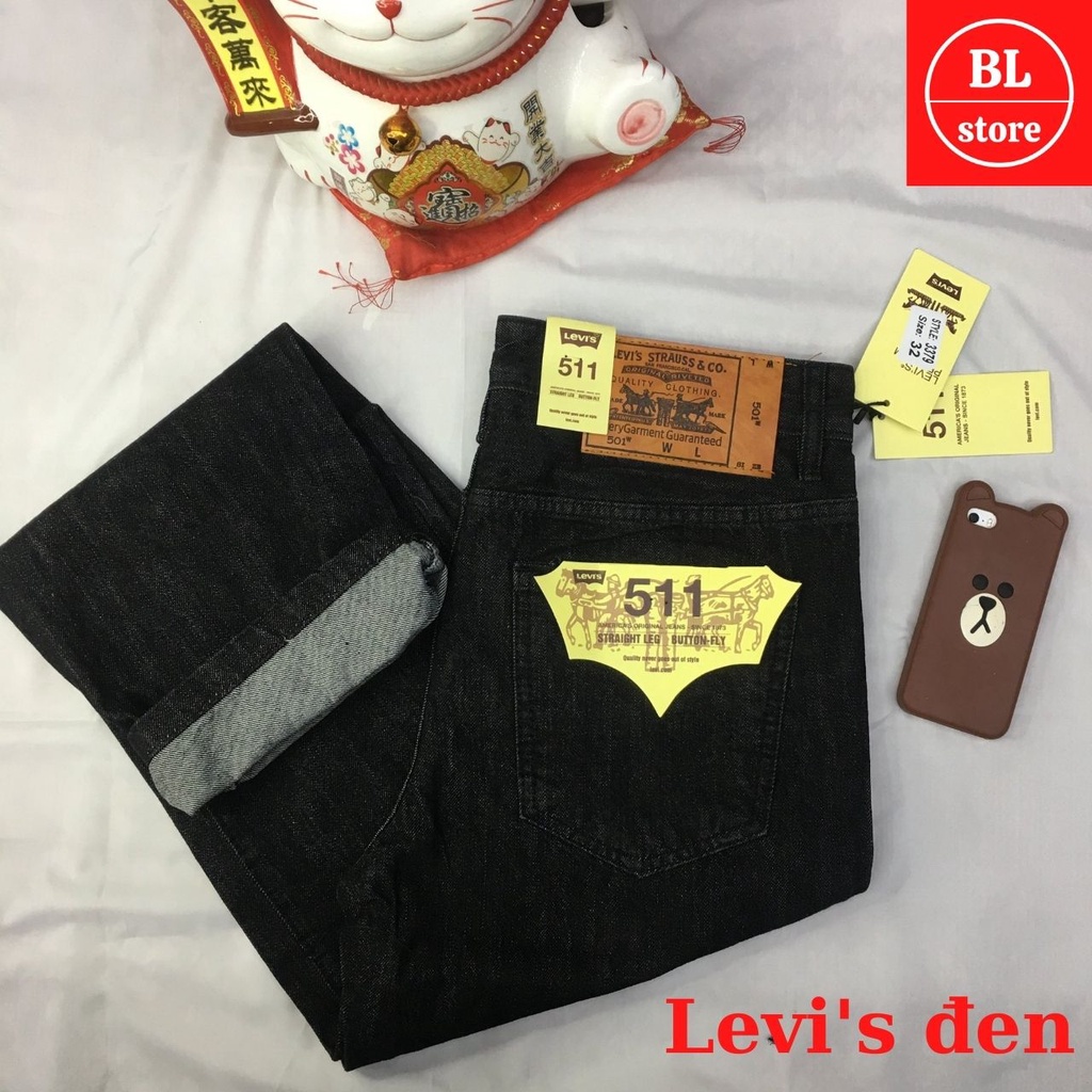 Quần jean nam ống suông trơn LEVI, bò nam dáng form rộng thoải mái phong cách