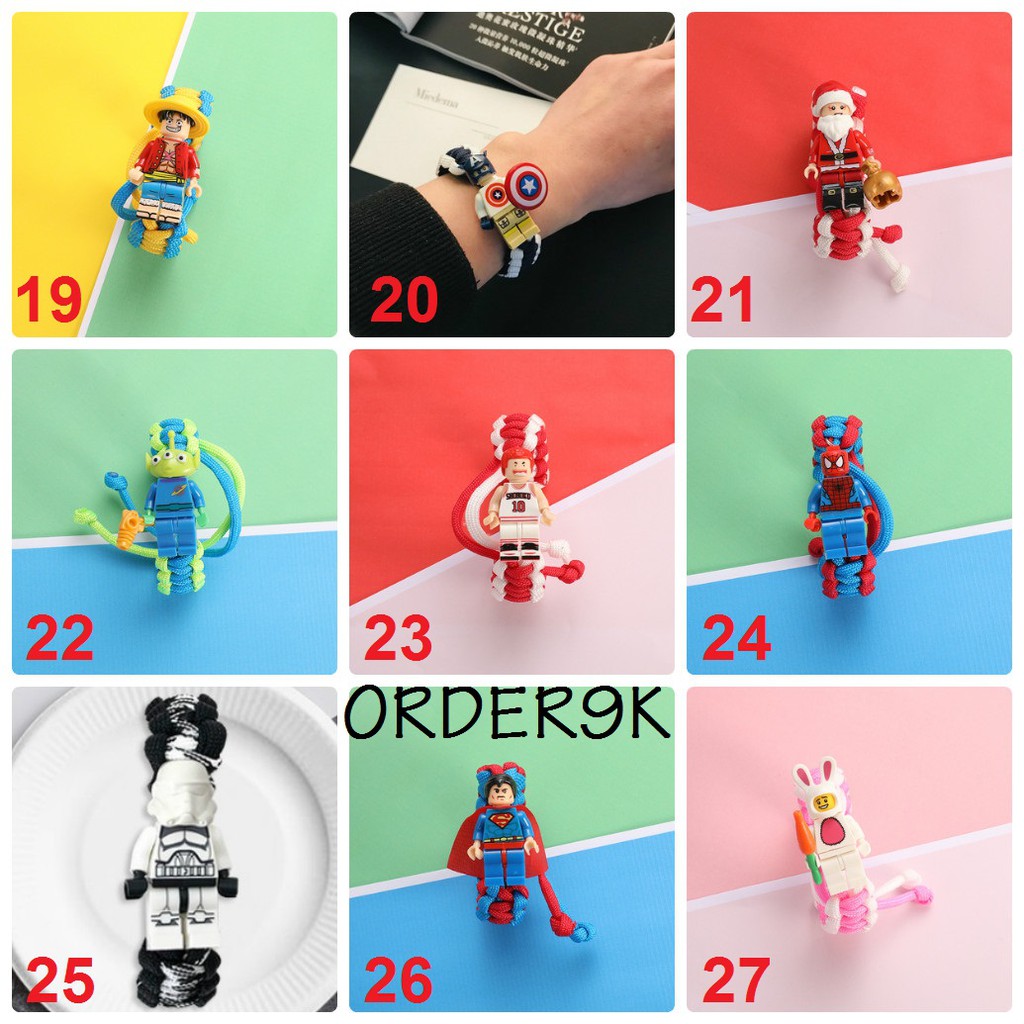 (37 mẫu) Vòng tay paracord lego ulzzang hot trend 2019 mẫu 1-20