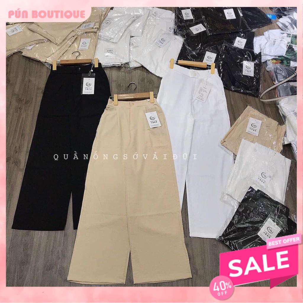 [ẢNH THẬT] QUẦN SUÔNG NỮ 3 MÀU CHẤT ĐŨI SỚ MỀM MẠI MẶC SIÊU HACK DÁNG - QUẦN ỐNG RỘNG NỮ KHÔNG NHĂN KHÔNG XÙ | BigBuy360 - bigbuy360.vn