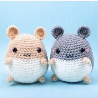 Móc khoá chuột con bằng len
