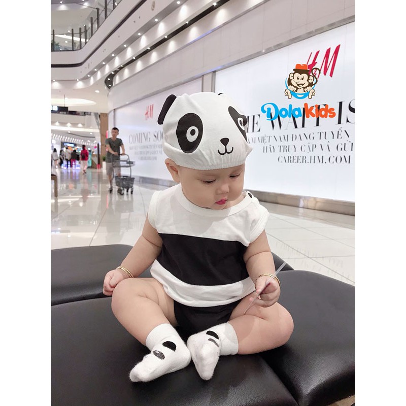 Bodysuit cho bé gái, bé trai sơ sinh 4-15kg hình thú Panda