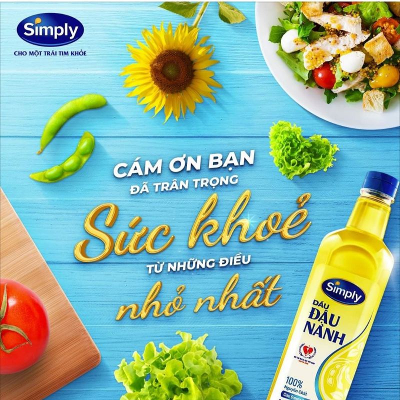Dầu đậu nành Simply chai 1 lít date mới