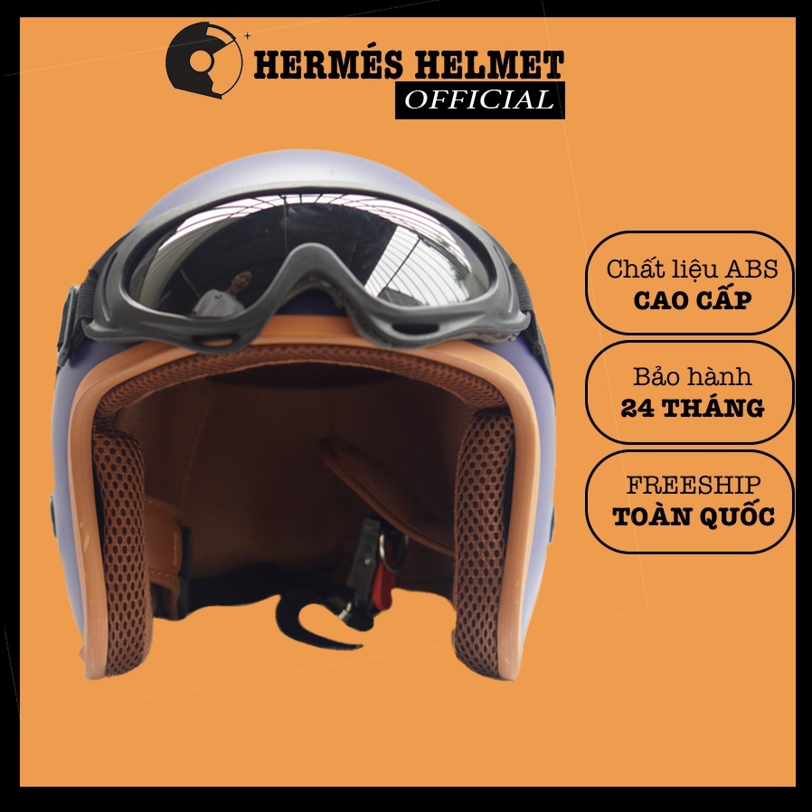 Nón mũ bảo hiểm xe máy nam nữ nửa đầu CHÍNH HÃNG CAO CẤP BAO ĐẬP 3/4 lót nâu UV | MÀU SƠN NHÁM By nonbaohiem_chinhhang