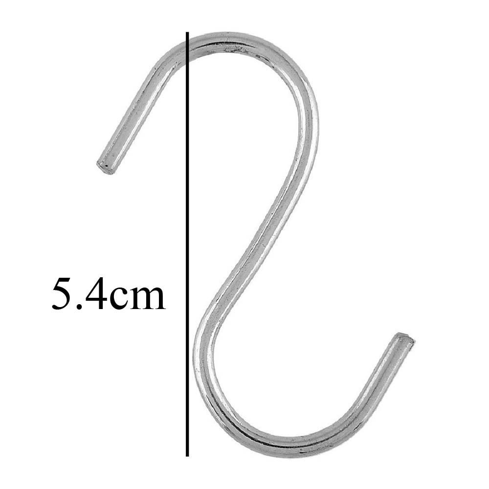 Set 5 / 10 / 20 Móc Treo Dụng Cụ Nhà Bếp Hình Chữ S Bằng Thép Không Gỉ