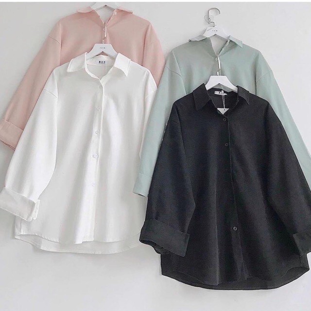 (Bigsize) Áo Sơ Mi Nữ Tay Dài - Form Rộng, Chất Vải Kate - Oversize tới 75kg | BigBuy360 - bigbuy360.vn
