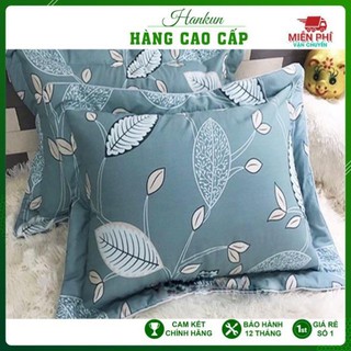 Đôi vỏ gối đầu cotton 100% vải nhập khẩu hàn quốc dày đẹp có lót bông - kích thước 45cm x 65cm