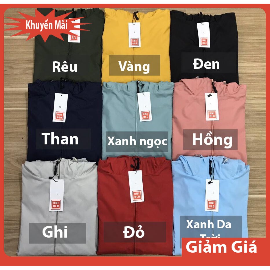 Áo Khoác Gió Nữ 2 Lớp Trơn Hàng Cao Cấp Trong Lót Lưới  Khóa Kéo Túi Có Khóa Có Mũ Rộng Nhiều Màu Nhiều Size